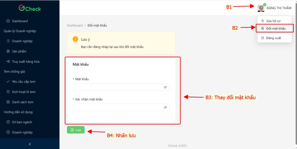 doi mat khau tai khoan vnecheck